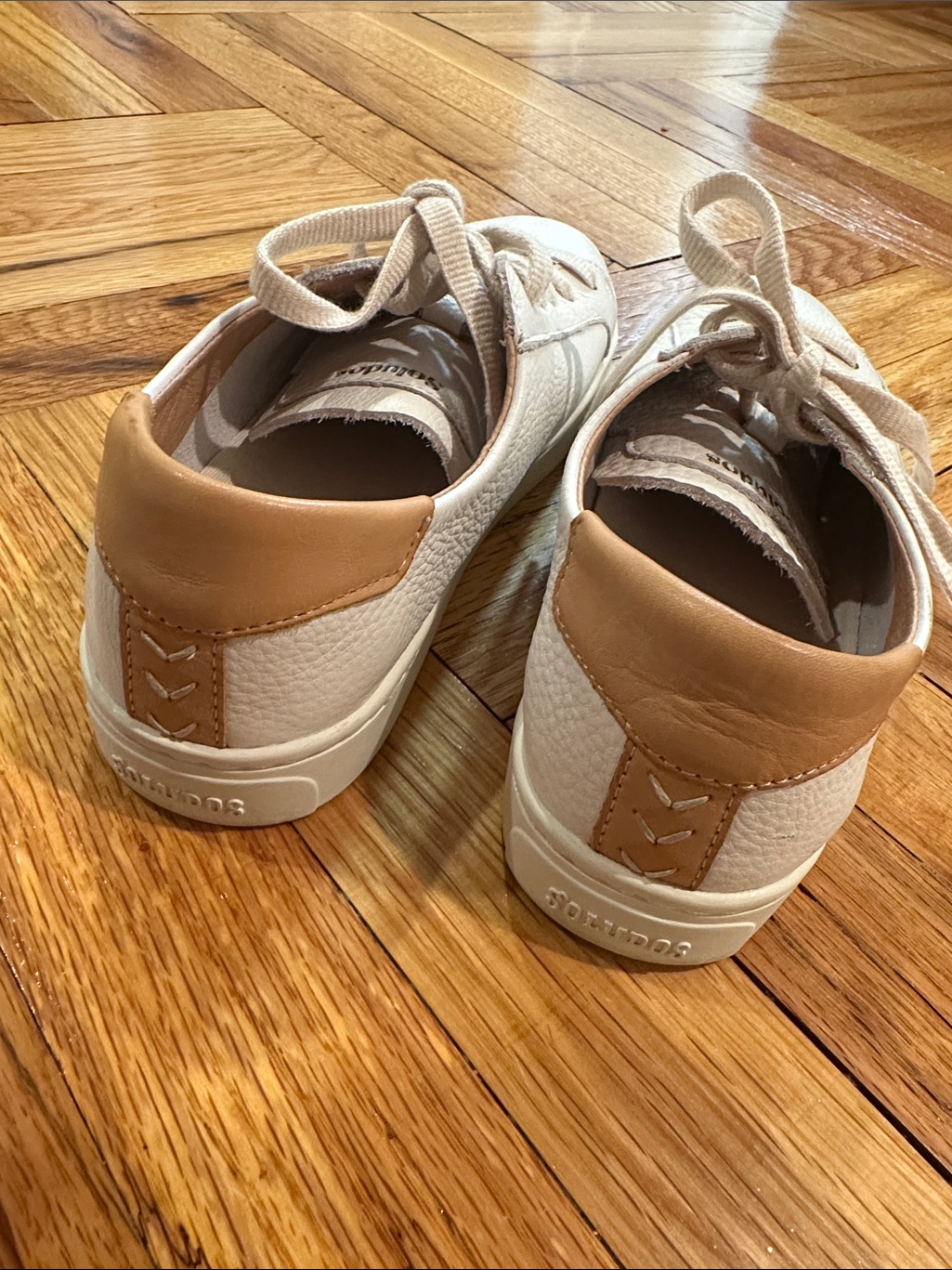 Cream Soludos Leather Lace-Up Sneakers Size 9 — image 4 of 4